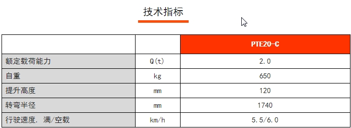 PTE20-C經(jīng)濟型短手柄電動搬運車，諾力電動搬運車